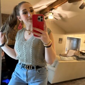 Jessica Simpson sea green sweater vest